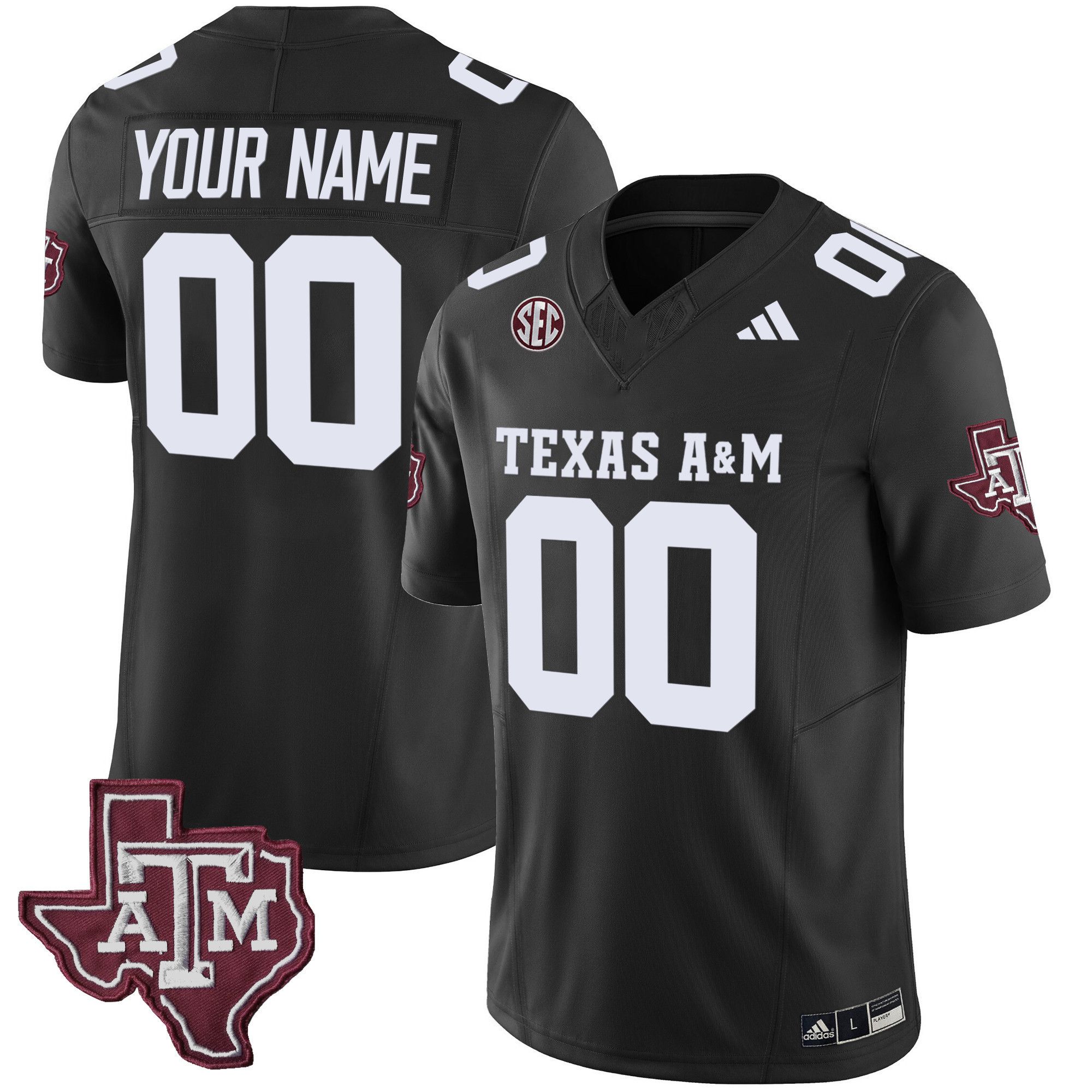 Men Texas A&M Aggies Black 2024 Vapor Limited Custom NCAA Jersey style 1